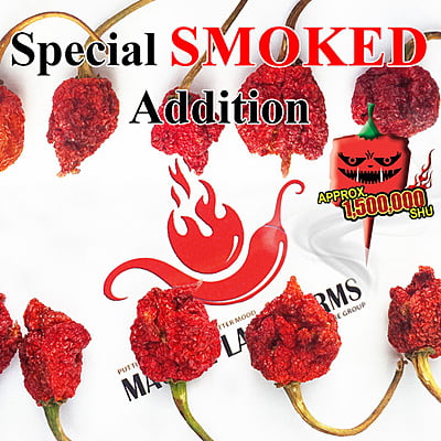 $ WT - Smoked Red Ghost Chili Pepper Dried Whole Pods - Smoked Bhut Jolokia Chile Pods (Sizes)