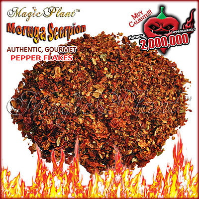 $ WT - Red Moruga Scorpion Flakes | Crushed Moruga Scorpion Chile Flakes (Sizes)