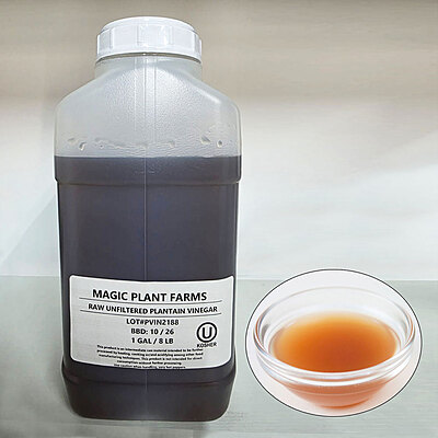 Plantain Vinegar Natural Raw Unfiltered 1 gal. / 8 lb. Pail