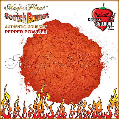 $ - WT Red Scotch Bonnet Pepper Powder - Fine Ground Jamaican Hot Peppper Powder (Sizes)